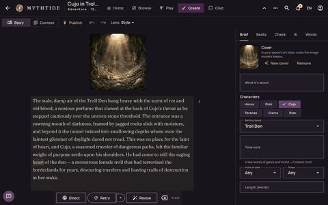 The Writing Desk: Cujo's adventure in the Troll Den, with its AI cover and its brief