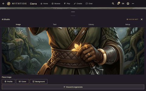 AI Studio: a generated picture of Cierra, ready to place as her profile, cover or background